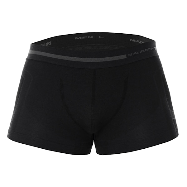 Boxershorts för män BRUBECK COMFORT WOOL Termoaktiva kalsonger MERINOULL Svart S