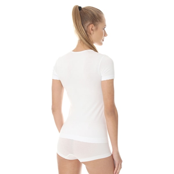 Kortärmad T-shirt för kvinnor BRUBECK COMFORT COTTON Termoaktiva underkläder Vit M
