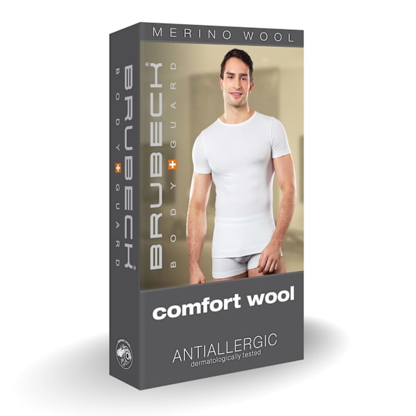 Kortärmad T-shirt för män BRUBECK COMFORT WOOL Termounderkläder MERINOULL Grafit L