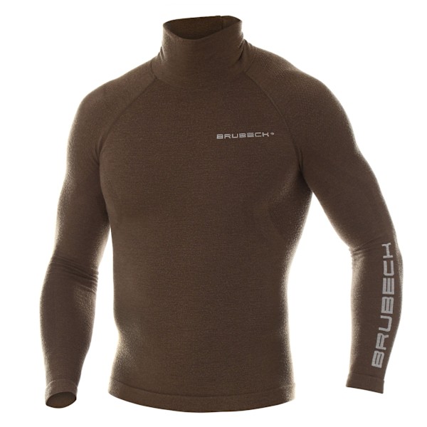 Sweatshirt för herrar Brubeck RANGER WOOL Termounderkläder Merinoull för skogen khaki S