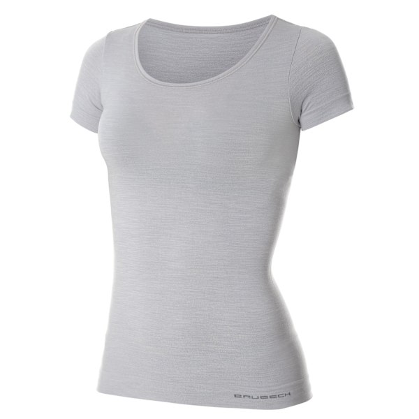 Kortärmad T-shirt för kvinnor BRUBECK COMFORT WOOL Termoaktivunderkläder MERINOULL Ask M