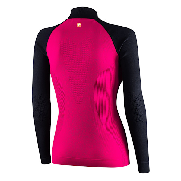 Damtröja med dragkedja Brubeck Athletic termoaktiv Fuchsia-svart M