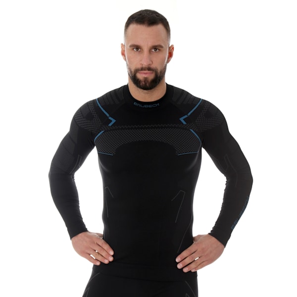 Långärmad sweatshirt för herrar Brubeck THERMO termotröja Svart-blå L