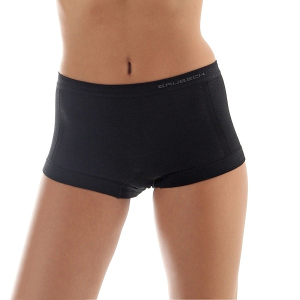 Boxershorts för kvinnor BRUBECK COMFORT WOOL Thermoaktiva trosor MERINOULL Svart XL