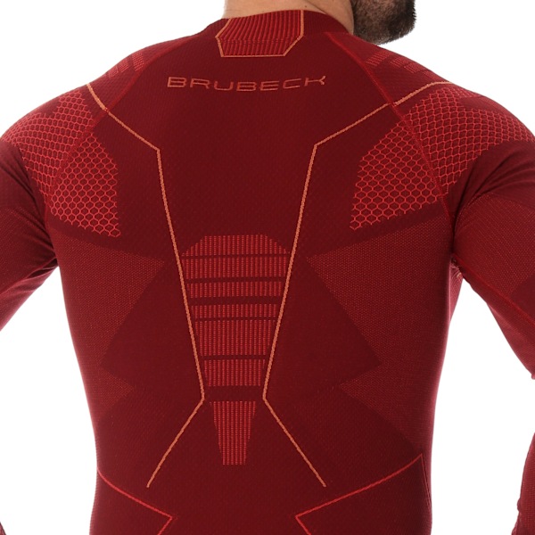 Långärmad sweatshirt för herrar Brubeck THERMO termotröja Vinröd XXL