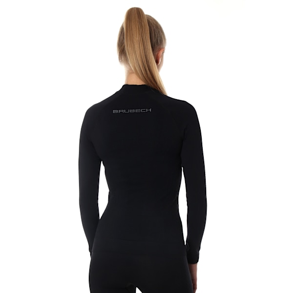 Blus för kvinnor Brubeck EXTREME THERMO Långärmad Termoaktiv T-shirt Svart M