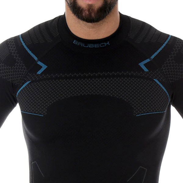 Långärmad sweatshirt för herrar Brubeck THERMO termotröja Svart-blå XL