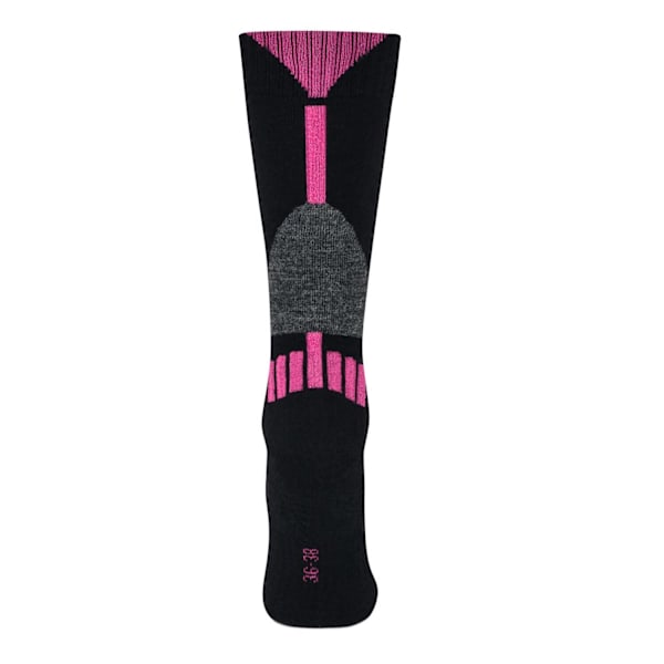 Skidstrumpor för damer Brubeck Ski Force strumpor MERINOULL Svart-rosa M