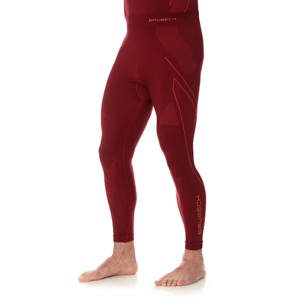 Herrbyxor Brubeck THERMO Lång thermo-aktiva leggings Vinröd S