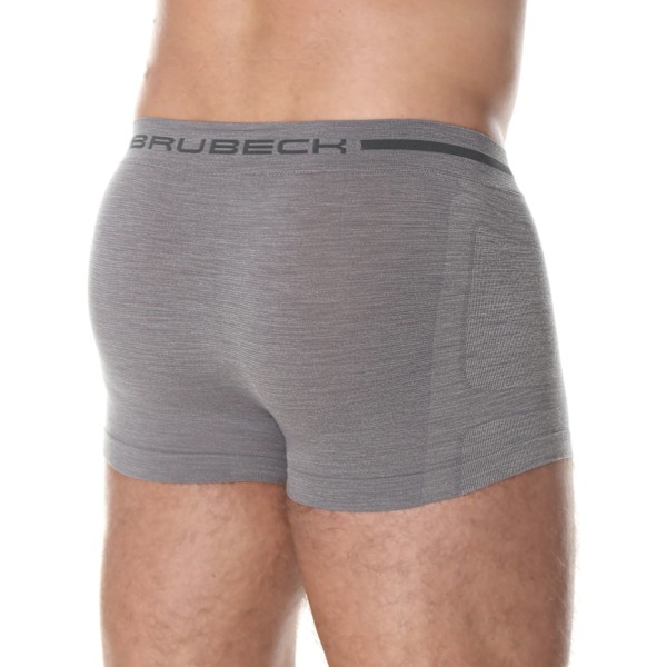 Boxershorts för män BRUBECK COMFORT WOOL Termoaktiva kalsonger MERINOULL Mörk grå XL