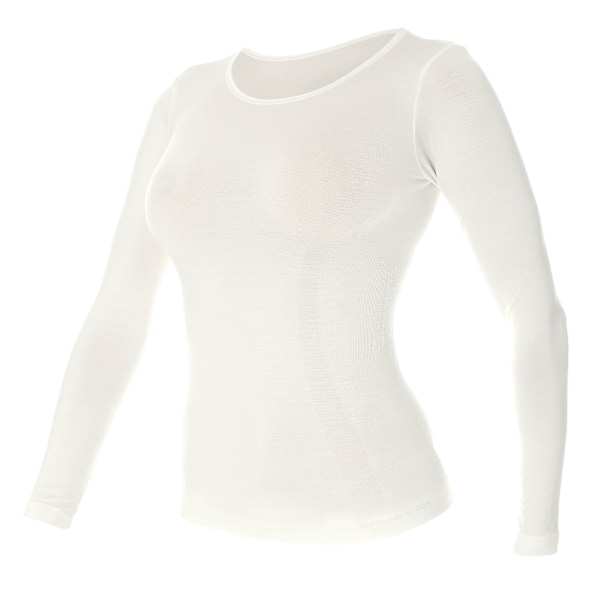 Långärmad T-shirt för kvinnor BRUBECK COMFORT WOOL Termoaktivunderkläder MERINOULL Kräm XL