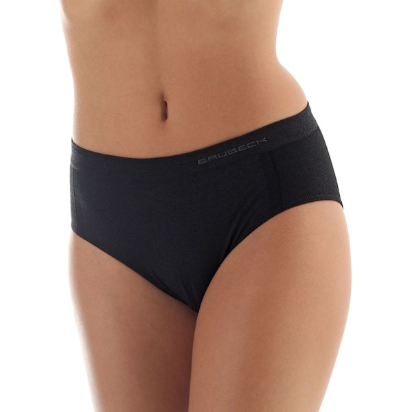 Hipster trosor för kvinnor Classic BRUBECK COMFORT WOOL Termoaktiva MERINOULL Svart M