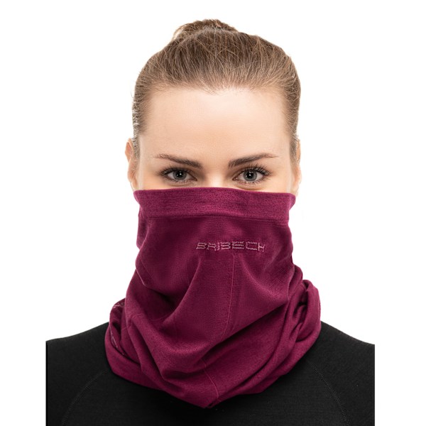 Termoaktiv tubhalsduk i ull BRUBECK MERINOULL Huvudkläde UNISEX Plommon M