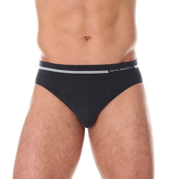 Trosor för herrar BRUBECK COMFORT WOOL Termoaktiv kalsonger MERINOULL Grafit M