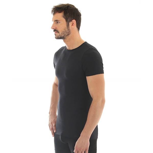 Kortärmad T-shirt för män BRUBECK COMFORT WOOL Termounderkläder MERINOULL Grafit M
