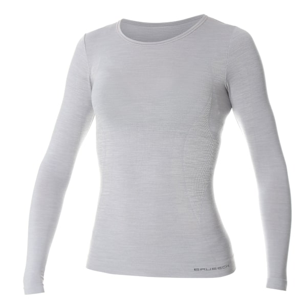 Långärmad T-shirt för kvinnor BRUBECK COMFORT WOOL Termoaktivunderkläder MERINOULL Ask M