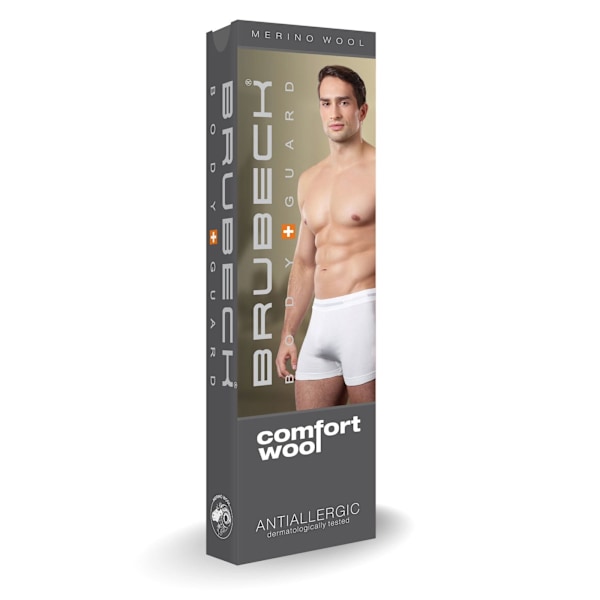 Boxershorts för män BRUBECK COMFORT WOOL Termoaktiva kalsonger MERINOULL Grafit XXL