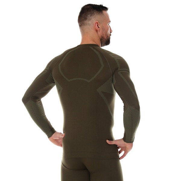 Långärmad T-shirt för män Brubeck RANGER PROTECT termosweatshirt för skogen khaki M