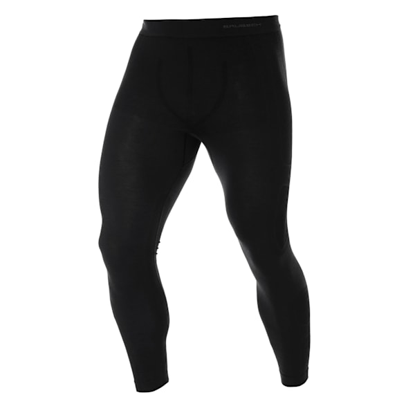 Leggings för män BRUBECK COMFORT WOOL Termoaktivunderkläder MERINOULL Svart M