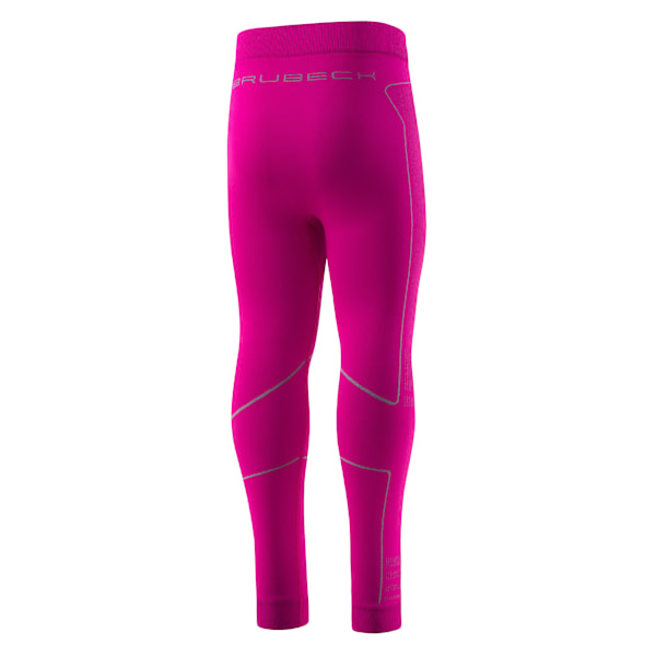 Byxor för barn Brubeck THERMO Kids Långa termoaktiva leggings Fuchsia-grå 116/122