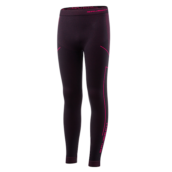 Byxor för barn Brubeck THERMO JUNIOR Långa termoaktiva leggings Svart-fuchsia 140/146