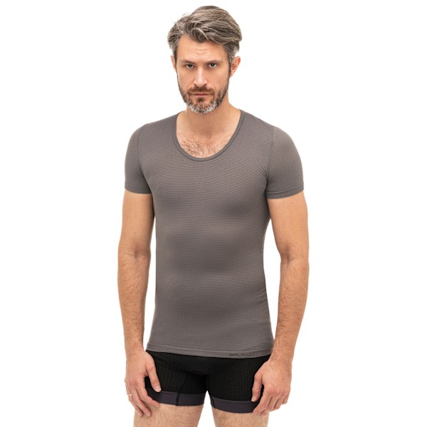 Kortärmad termoaktiv T-shirt Brubeck Base Layer UNISEX Grå XL