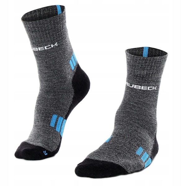 Herrstrumpor Brubeck Trekking Light Merinoull grafit-blå XL