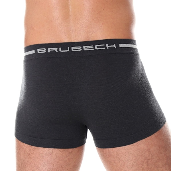 Boxershorts för män BRUBECK COMFORT WOOL Termoaktiva kalsonger MERINOULL Grafit S