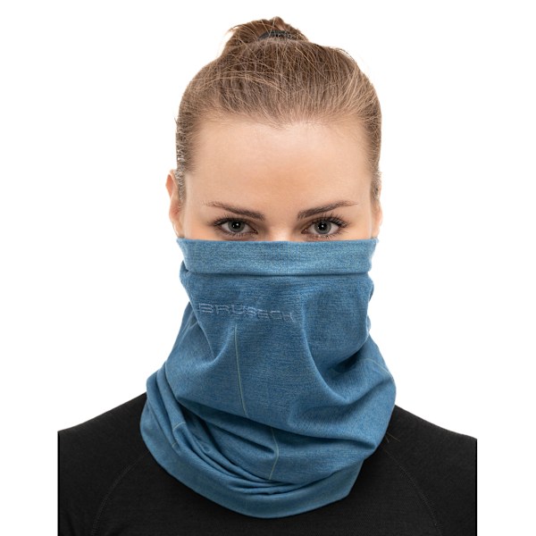Termoaktiv tubhalsduk i ull BRUBECK MERINOULL Huvudkläde UNISEX Denim M