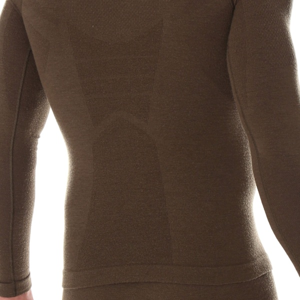 Sweatshirt för herrar Brubeck RANGER WOOL Termounderkläder Merinoull för skogen khaki S