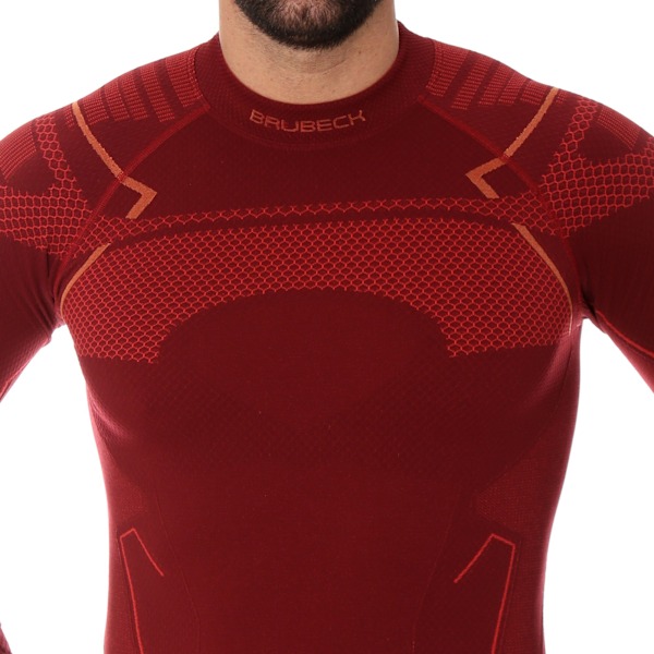 Långärmad sweatshirt för herrar Brubeck THERMO termotröja Vinröd XXL