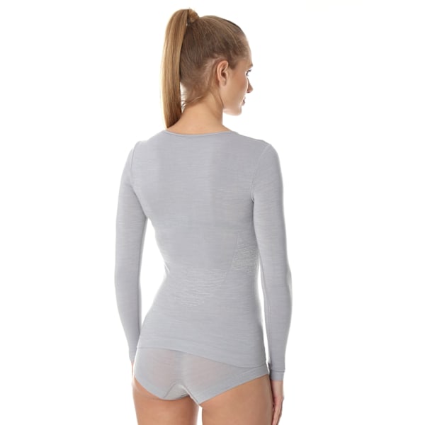 Långärmad T-shirt för kvinnor BRUBECK COMFORT WOOL Termoaktivunderkläder MERINOULL Ask M