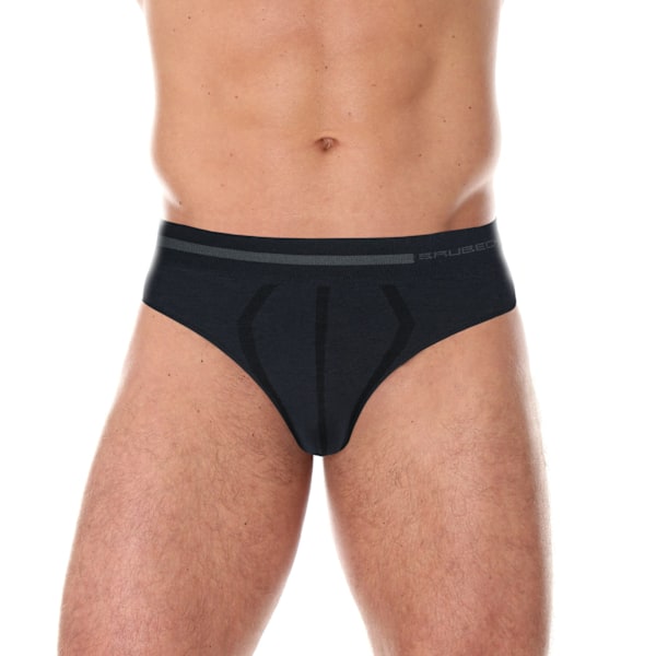Trosor för herrar BRUBECK COMFORT WOOL Termoaktiv kalsonger MERINOULL Svart M