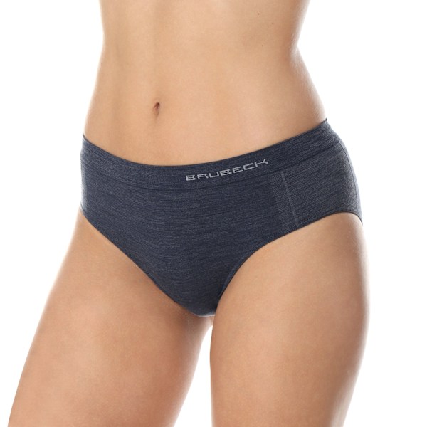 Hipster trosor för kvinnor Classic BRUBECK COMFORT WOOL Termoaktiva MERINOULL Mörk denim M