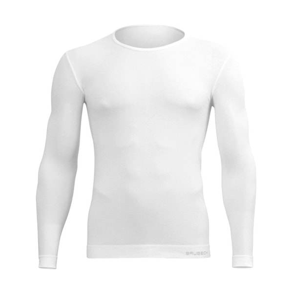 Långärmad T-shirt för män BRUBECK COMFORT COTTON Termoaktiva underkläder Vit L