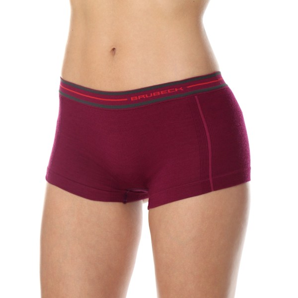 Dam boxershorts Brubeck ACTIVE WOOL Termoaktiva trosor Merinoull Plommon XL