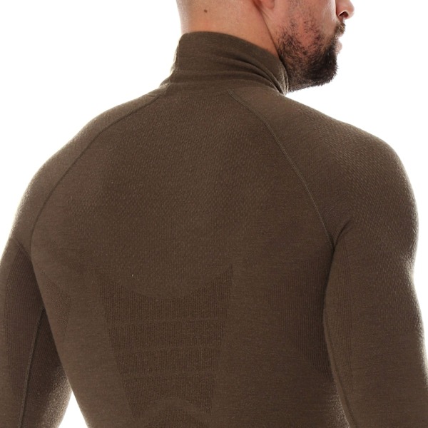 Sweatshirt för herrar Brubeck RANGER WOOL Termounderkläder Merinoull för skogen khaki M