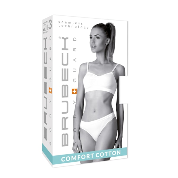 Sömlös behå BRUBECK COMFORT COTTON Termoaktiv BH Vit, Beige, Svart Vit 80C