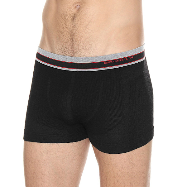 Boxershorts för män Brubeck ACTIVE WOOL termoaktiv merinoull Svart L