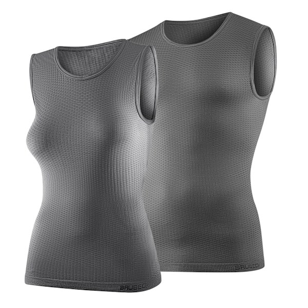 Linnen Brubeck BASE LAYER Termoaktiv Ärmlös T-shirt UNISEX Grå M