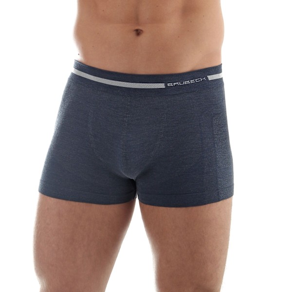 Boxershorts för män BRUBECK COMFORT WOOL Termoaktiva kalsonger MERINOULL Marinblå S