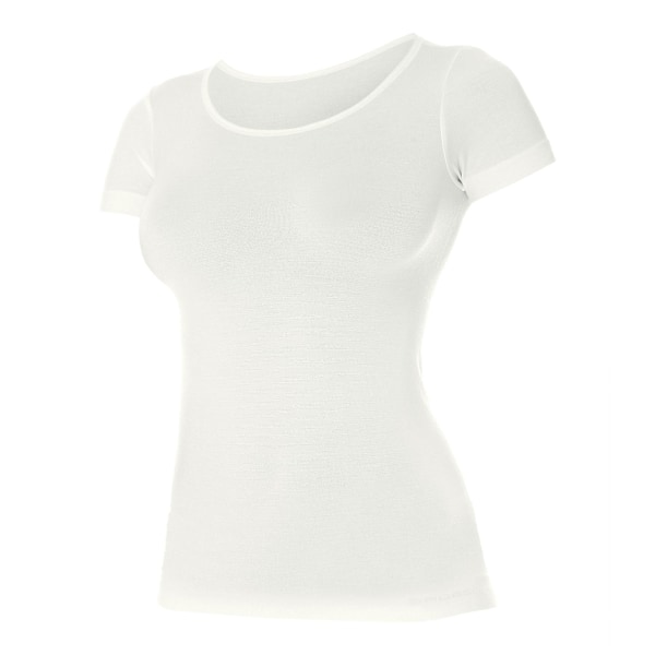 Kortärmad T-shirt för kvinnor BRUBECK COMFORT WOOL Termoaktivunderkläder MERINOULL Kräm M