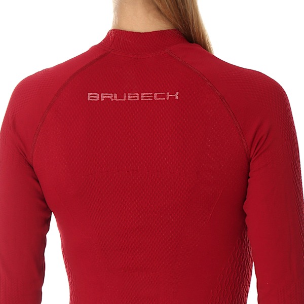 Blus för kvinnor Brubeck EXTREME THERMO Långärmad Termoaktiv T-shirt Vinröd L