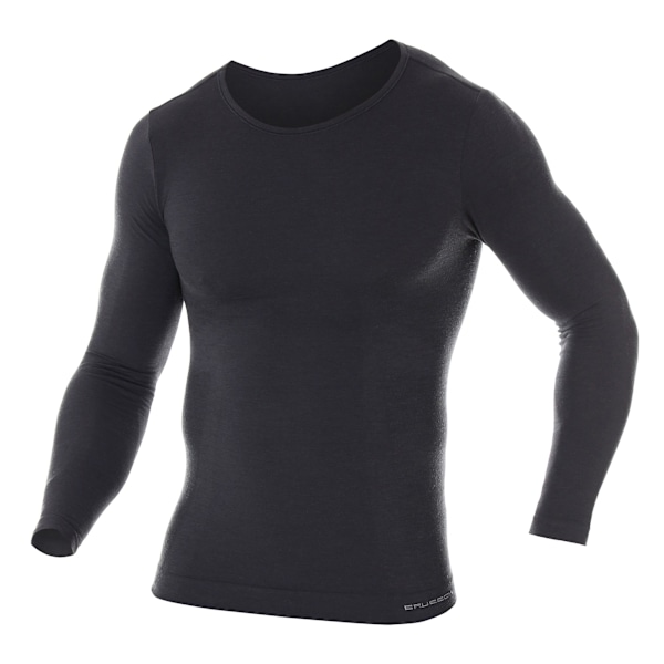 Långärmad T-shirt för män BRUBECK COMFORT WOOL Termounderkläder MERINOULL Grafit L