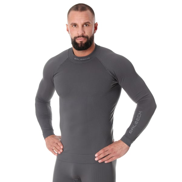 Långärmad T-shirt för män Brubeck EXTREME THERMO Termoaktiv sweatshirt Mörk grå S