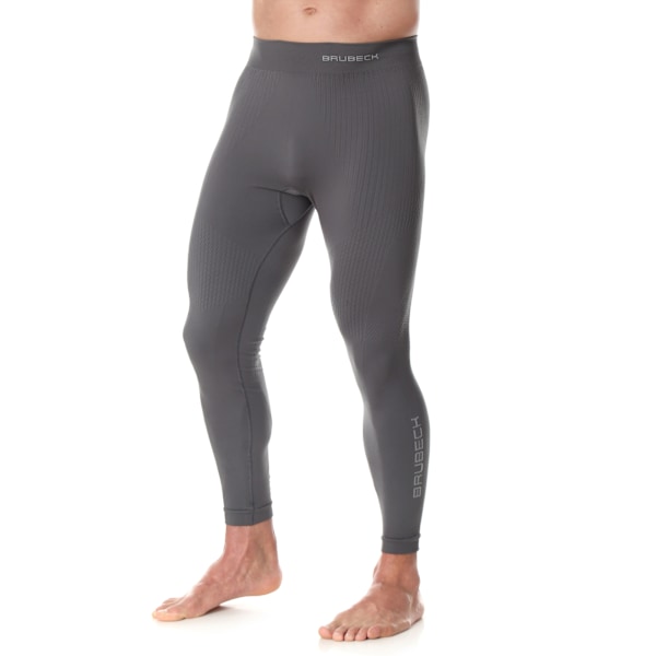 Byxor för herrar Brubeck EXTREME THERMO Termoaktiva leggings med långt ben Mörk grå
