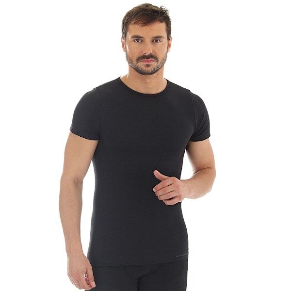 Kortärmad T-shirt för män BRUBECK COMFORT WOOL Termounderkläder MERINOULL Grafit M