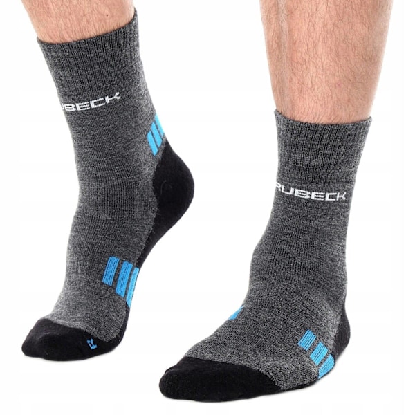 Herrstrumpor Brubeck Trekking Light Merinoull grafit-blå XL