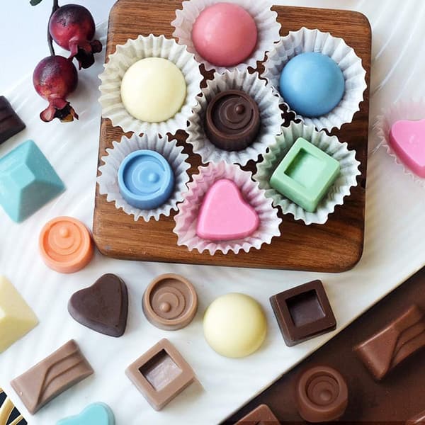 5-delt chokoladebarform, DIY silikoneform, silikone chokoladeform, slik gelé kagebageform