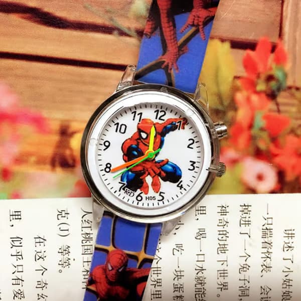 Blinkande Spiderman-klocka Blå